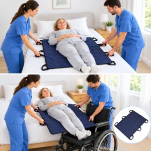 Utilisation du drap de glissement sur un lit médical